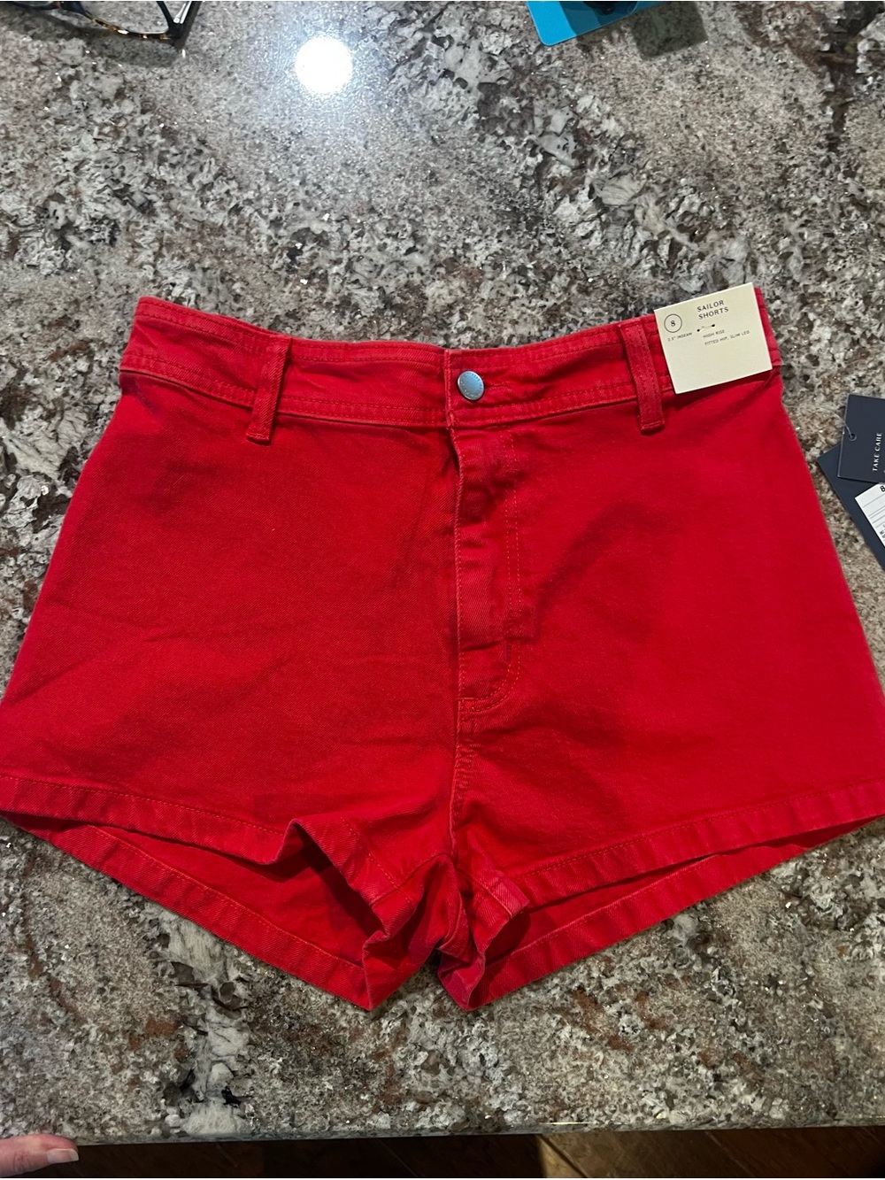 Universal Thread High Rise Sailor Shorts Red Size 8 NWT